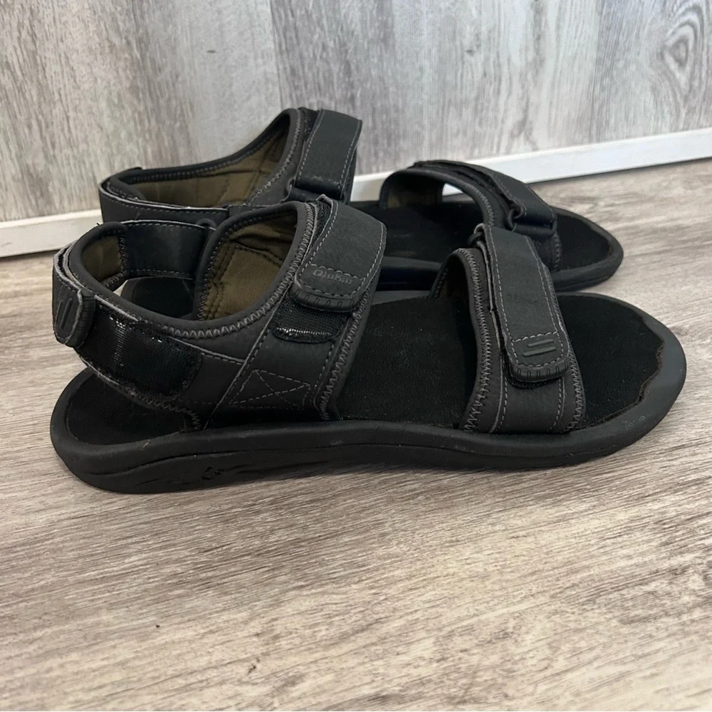 Olukai Waterproof Hiking Sandal Men's 10 Black Sz Hokua pahu Beach Outdoor
